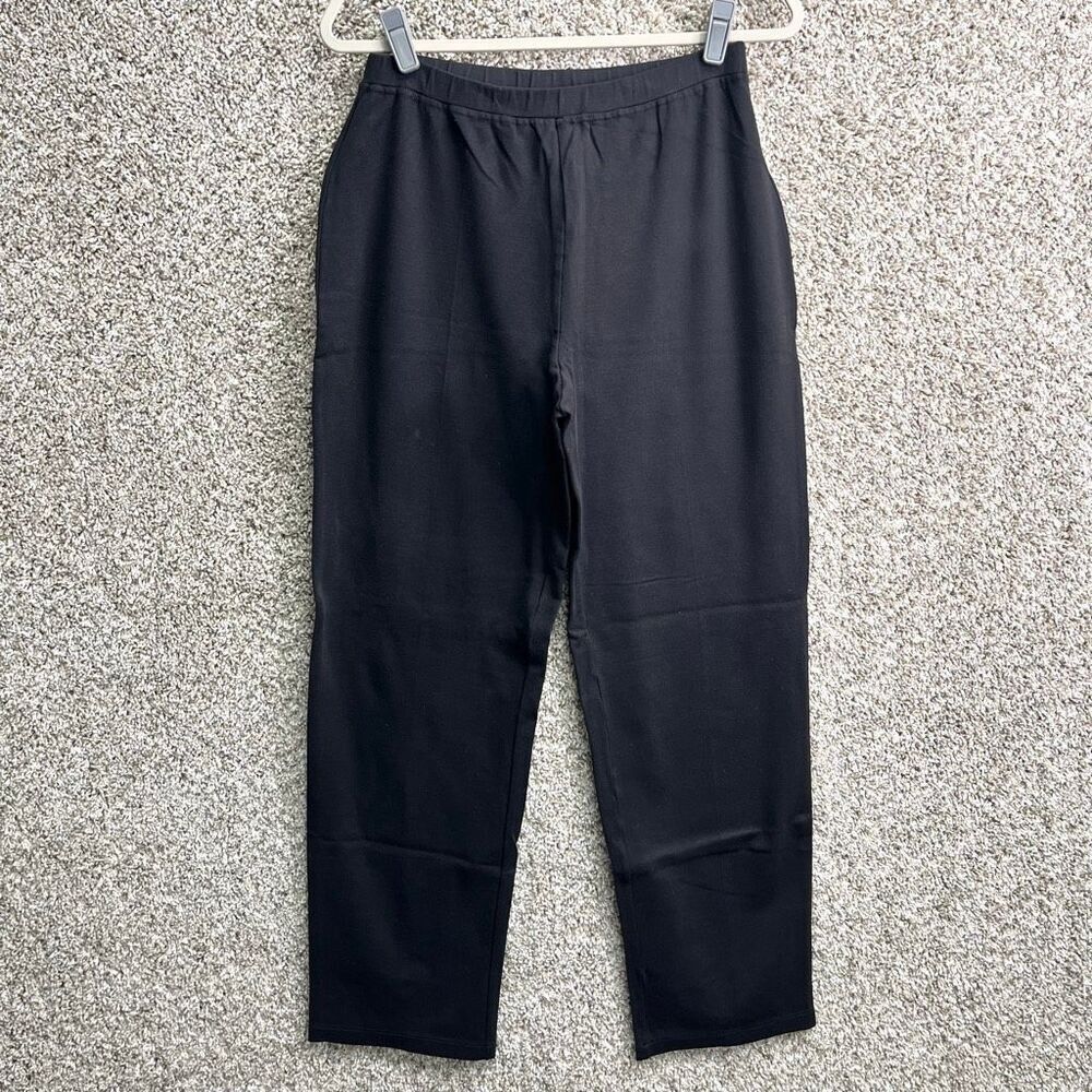 Eileen Fisher Pants Women's Small Black Stretch Pull-On Straight Leg